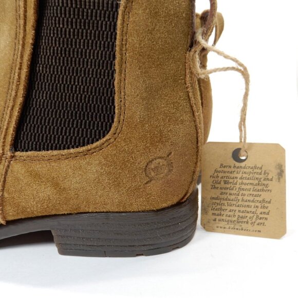 BORN Laney Chelsea Ankle Boots Womens Size 7.5 Rust Distressed Suede Leather NEW - Picture 7 of 11
